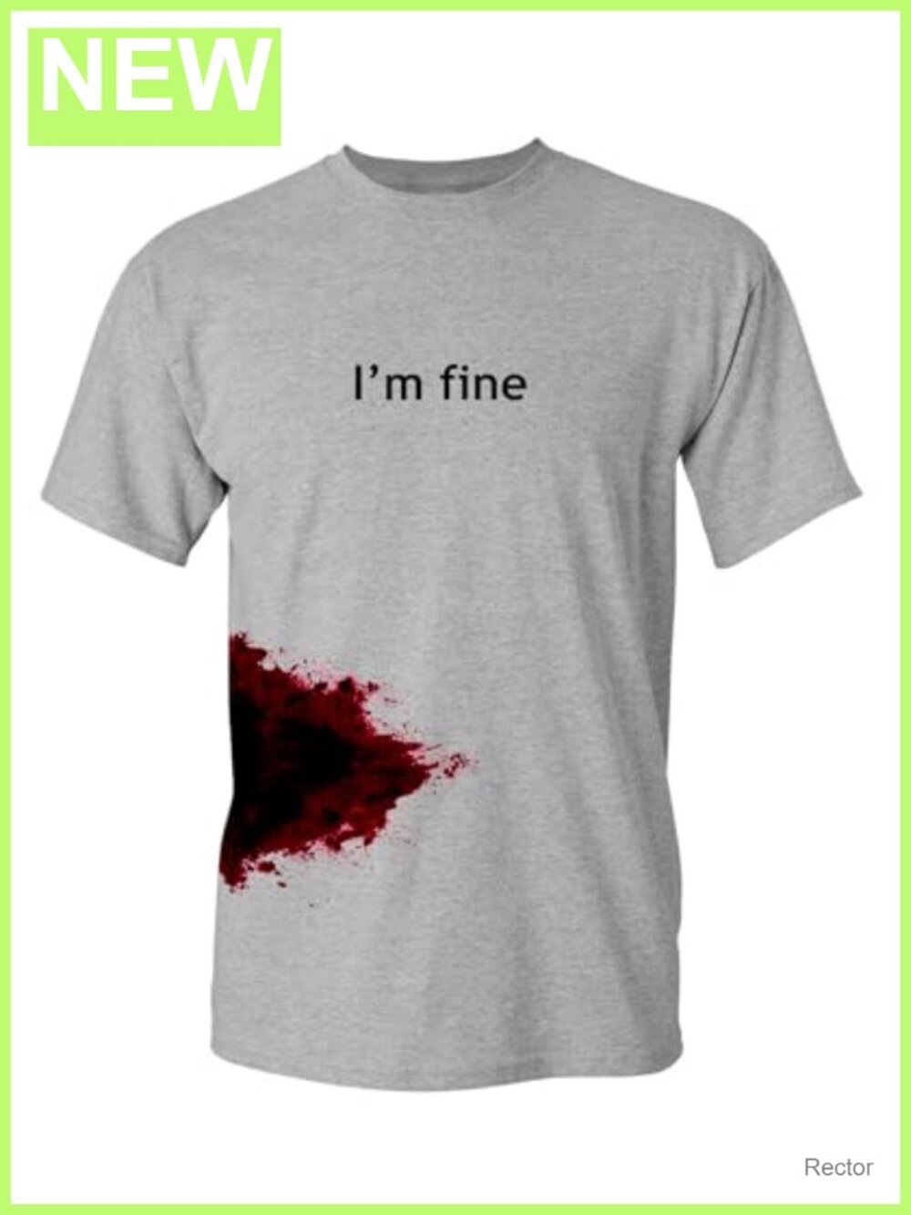 I'm Fine Bloody Halloween Horror Graphic Tee Funny Costume T-Shirt